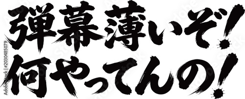 Obraz na plátne 筆文字　弾幕薄いよ　何やってんの