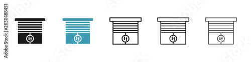Jalousie icon in flat style. Basic vector symbol illustration