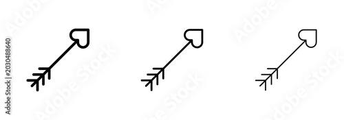 Love arrow icon in flat style. Basic vector symbol illustration