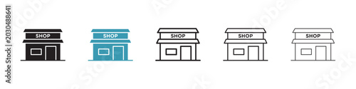 Canvastavla Local store icon in flat style. Basic vector symbol illustration
