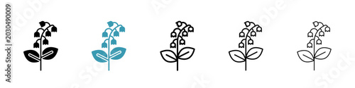Bild auf Leinwand May lily icon in flat style. Basic vector symbol illustration