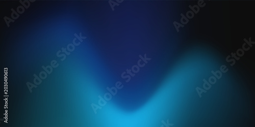 Creative blue glitch noise texture with blurred shiny gradient and damaged digital effect on black background.