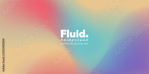 Fotografie Bright iridescent chromatic background with dynamic fluid splashes and soft paint flow