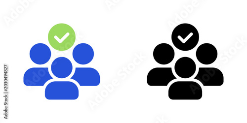 People Group Line Icon, Outline Symbol for team collaboration, community building, audience networking, human resources, and social connection. Vector Sign Icon.