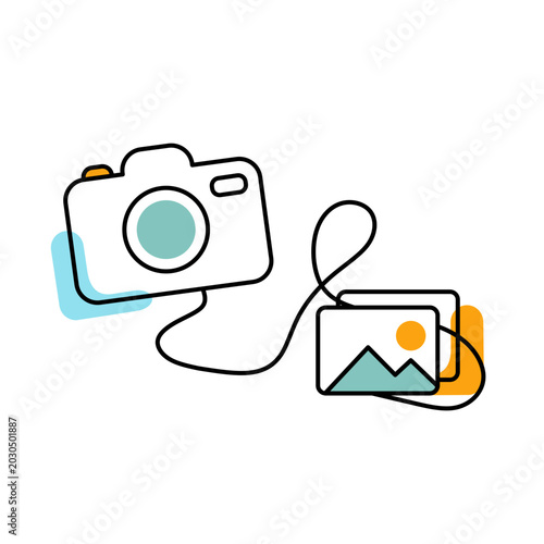 Bilde på lerret camera and photo gallery simple vector illustration