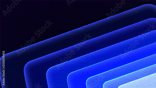 Abstract background with blue gradient layers, digital wave pattern, futuristic technology design, flowing lines, modern graphic element for web and print