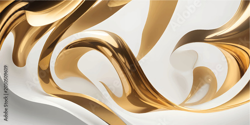 Photos Elegant flowing translucent golden silk wave background