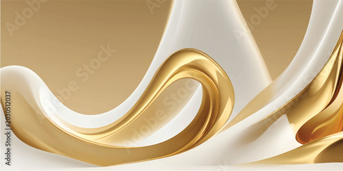 Photos Elegant Gold and White Textured Waves With Sparkling Accents Creating a Luxuriou