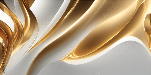 Canvas Print Elegant Gold and White Textured Waves With Sparkling Accents Creating a Luxuriou