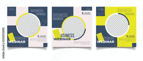 Cuadro en lienzo Business conference meeting social media post banner design template