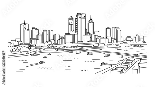Perth Cityscape Vector