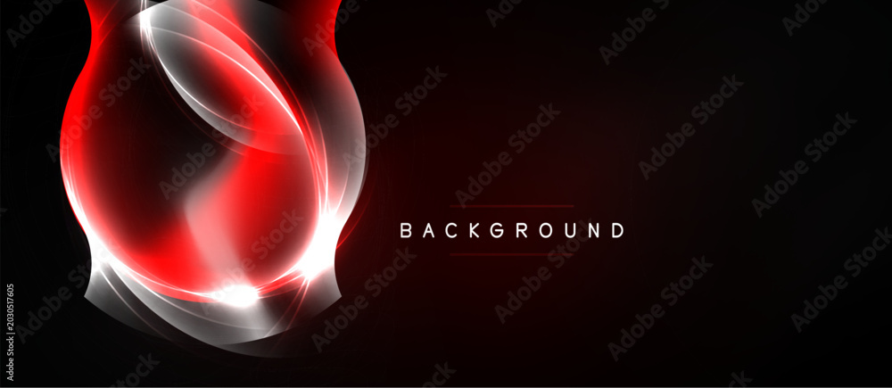 Naklejka premium Abstract red swirl, glowing lines, dark background. Modern design element, suitable for banners or presentations. Simple, elegant.