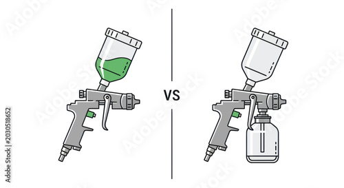 Cuadro en lienzo Spray Gun Comparison: Gravity Feed vs Suction Feed