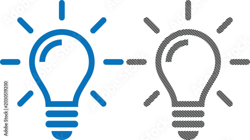 Vector light bulb idea icon representing innovation and creative solution