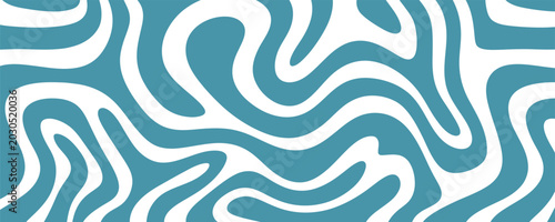 Obraz na plátne Abstract teal and white liquid fluid marble swirling wave background texture pat