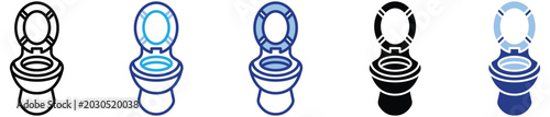 Photos Toilet icon set multiple style collection