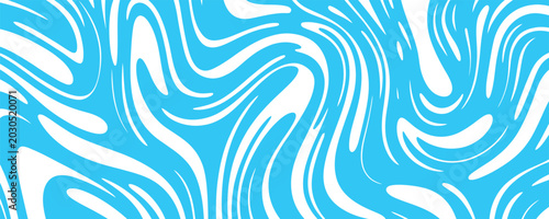 Fotografi Abstract blue and white liquid fluid marble swirling wave background texture pat