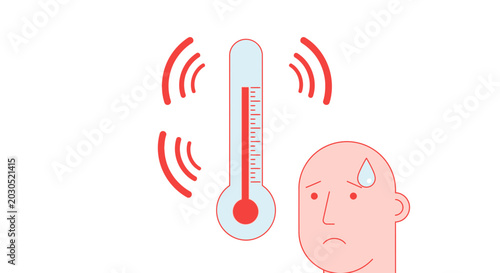 Bild auf Leinwand Fever and High Temperature Concept