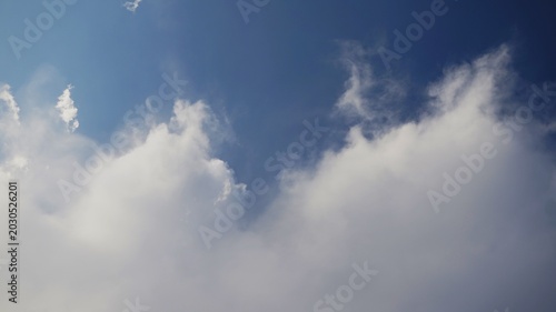 background sky, beautiful blue sky with puffy white clouds