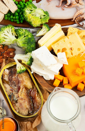 Products containing vitamin D.