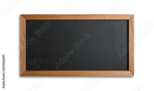 Rustic Horizontal Chalkboard with Wooden Frame on Plain Backdrop Ideal for Teaching and Presentations Isolated on Transparent Background. Generative Ai