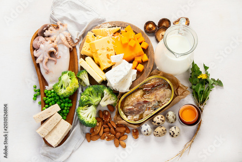 Products containing vitamin D.