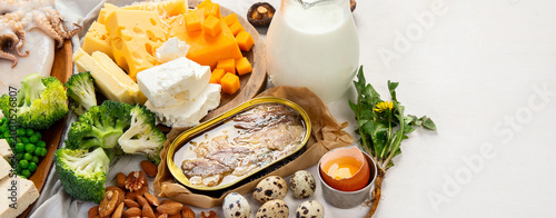 Products containing vitamin D.