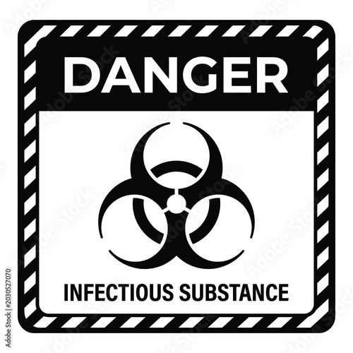 Konstfotografi Biohazard symbol and danger infectious substance warning sign isolated on transp