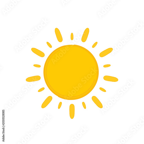 Fotografie Hand draw cute sun illustration on transparant background