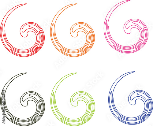 Abstract Swirling Graphic Elements with Vibrant Color Tones