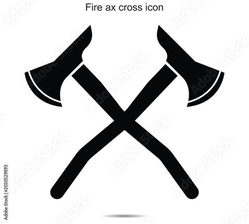 Fire ax cross icon