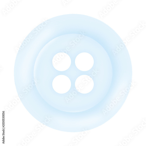 Light Blue Button with Four Holes Illustration