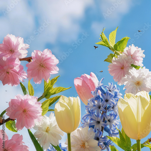 Spring Flowers Bloom Background