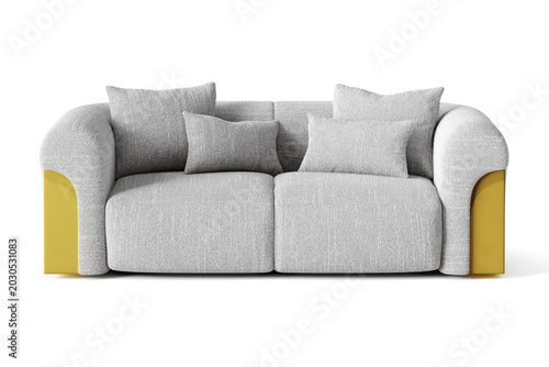 Konstfotografi Sofa Aura concept white background 3d render illustration