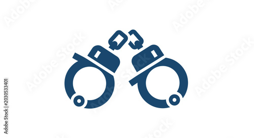 Handcuffs Icon - Symbol of Law, Justice, Arrest, and Restriction
