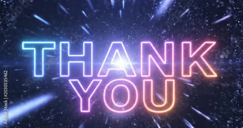Neon Thank You Message Background.