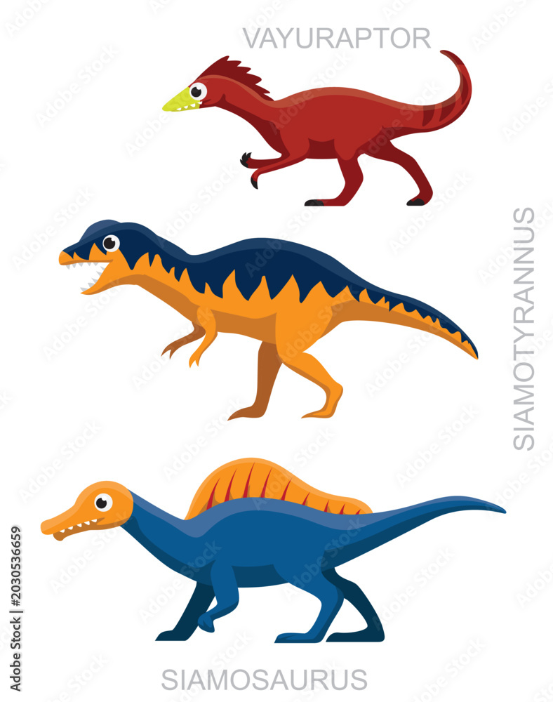 Obraz premium Dinosaur Thailand Theropod Cartoon Vector Illustration