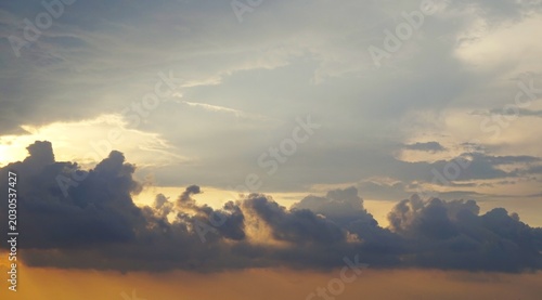 photo of a clear sky in the morning, and the sunrise and beautiful white clouds