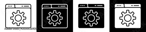 Seo Icon Black And White Vector Illustration.