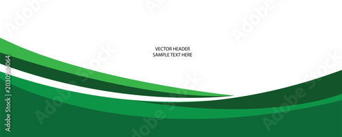 Green abstract wavy lines header on white background with sample text space.