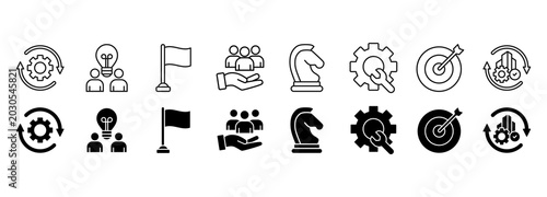 business icon set. management and human resources Vector Illustration Concept