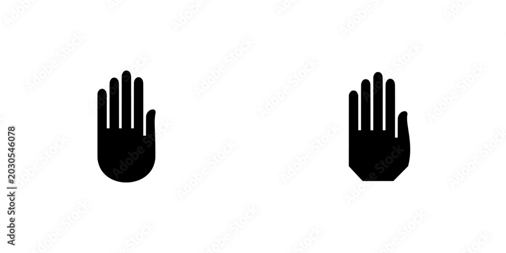 Fototapeta premium black hand vector set icons collection