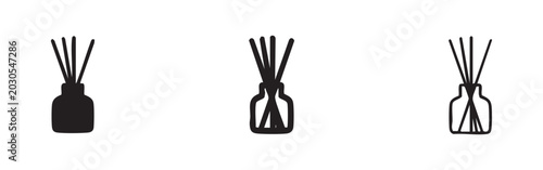 Fotografie Reed diffuser icon set