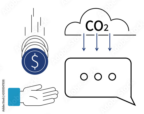 Photography Finance, carbon emissions, environmental impact, communication, economic discussion, monetary exchange