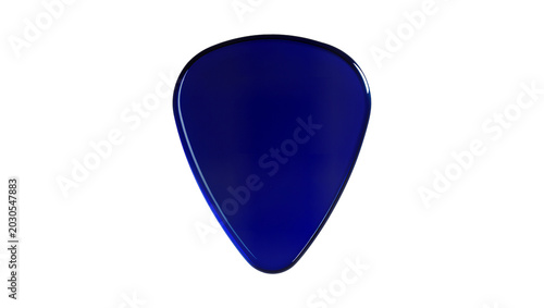 Fotografía Glossy dark blue teardrop guitar pick, isolated on transparent background