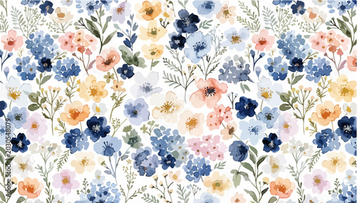 Delicate florals painted in expressive watercolor artistic style