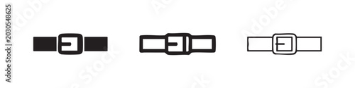 Tableau sur toile Belt Buckle Icon Set in Three Different Graphic Styles