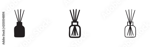 Fotografía Aromatherapy Reed Diffuser and Fragrance Icon Set