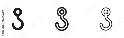 Slika na platnu S-hook or utility hook icon set for organization
