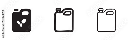 Φωτογραφία Bio fuel jerry can icon set